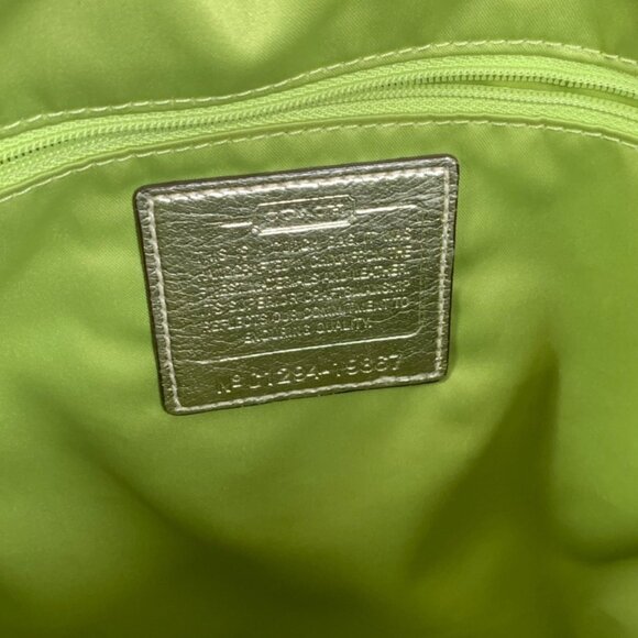 COACH Poppy Signature Ivory Gold Tattersall Sequined Glam Tote Purse 19867 - Picture 14 of 16